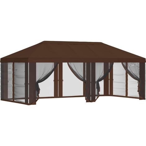 Gazebo Cover with Sidewalls 6 x 3 m Brown Polyester 190 vidaXL (1/5)
