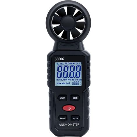 3 en 1 Anémomètre Numérique Portatif, Mesure de 0 à 45 m/s pour la Vitesse du Vent, la Puissance du Vent et la Température du Vent, Idéal pour la Navigation et le Vol (1/5)