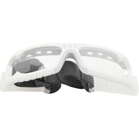 Stoßfeste und beschlagfreie Sportbrille, ideal für Basketball, Laufen und Radfahren, mit verstellbarem Riemen (weiß). (1/5)