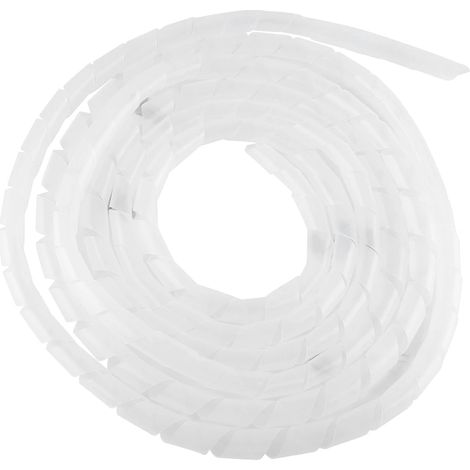 Organisateur de câbles spiralé flexible avec serre-câbles (blanc, 16 mm) pour la gestion des câbles à domicile et au bureau (1/5)