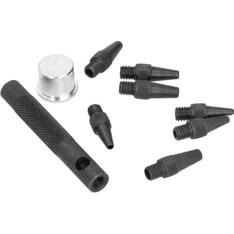 Ensemble de poinçons en cuir Tête modulable avec poignée antidérapante Perforateur de trous en acier Ensemble de perforateurs de spécifications multiples Ceinture pour cuir (1/5)