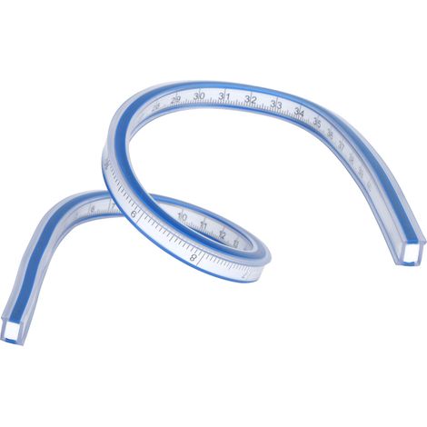 Règle courbe flexible en plastique avec échelle métrique, outil de mesure souple pour le dessin et la couture, règle courbe flexible de 40 cm (1/5)