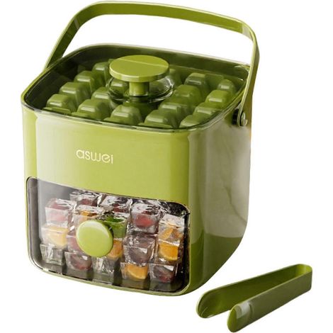 Bac à glaçons avec couvercle, moules à glaçons à pression, grand bac à glaçons pour congélateur pour rafraîchir les boissons (1/5)