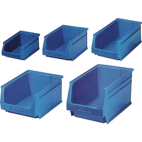 Tayg Stapelbarer Kunststoff Sichtlagerkasten für Schrauben und Kleinteile, Teilebox mit Etikettenhalter für Werkstatt Garage Lager, blau, 30 l, 500 x 303 x 200 mm