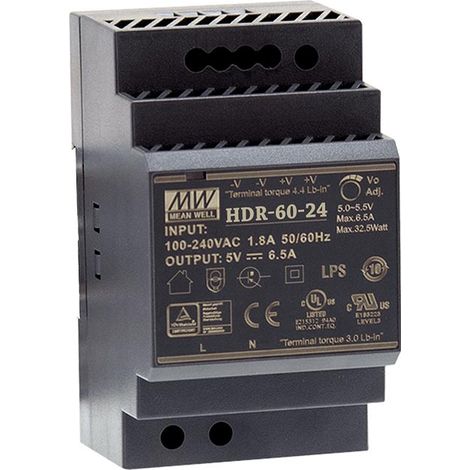 Alimentación - 1 Salida - 32.5 W - 5 V - 6.5 A - Montaje en Carril DIN - Para Uso Industrial