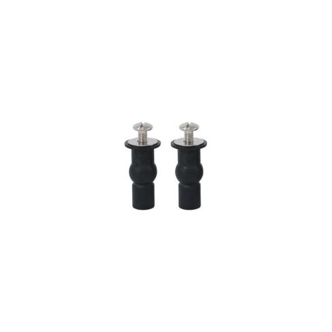 Set di 2 viti per sedile WC, cerniere con dadi in gomma, fissaggio universale per WC, raccordi espandibili senza foratura - Crezuo