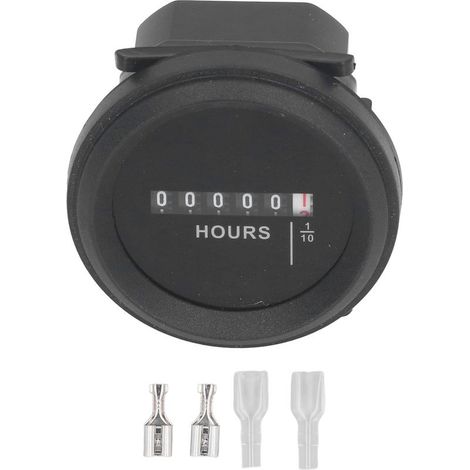 Betriebsstundenzähler. Gleichstrom 6–80 V. Mechanisch. Rund. Professionell. Staubdicht. Wasserdicht. Für LKW, PKW, Boot (1/5)