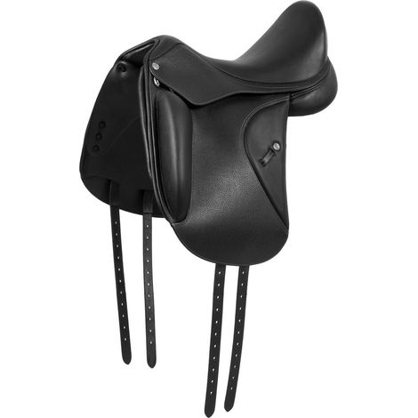 17,5", Nero: Sella da dressage modello Armonia in cuoio di vitello battuto con arcione in kevlar carbonio (1/5)