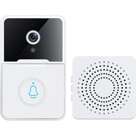 Sonnette vidéo sans fil X3pro, intelligente, micro audio, blanche (1/5)