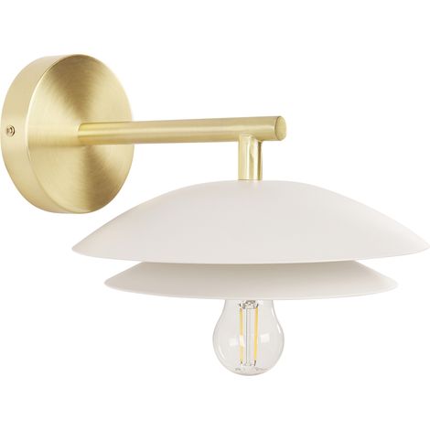 Lámpara de pared moderna glamour iluminación decorativa base de metal dorado pantalla cónica blanco Lasolo