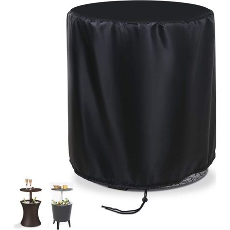 Housse de protection imperméable pour glacière de 7,5 gallons, noire, pour table de patio, 53,3 cm de profondeur x 58,4 cm de hauteur. (1/5)