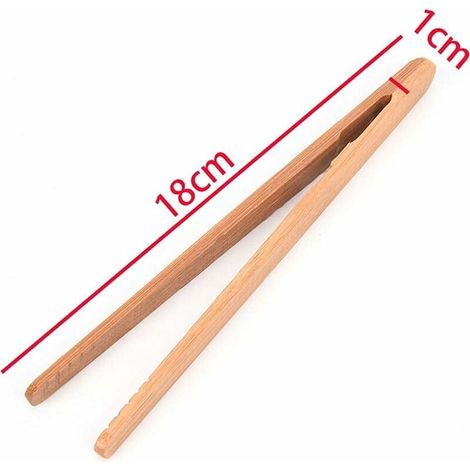 Lot de 12 pinces en bambou pour toast - Pinces de cuisine en bambou - Ustensile de cuisine - Sucre - Salade en bambou - Pinces à thé Kongfu (1/4)