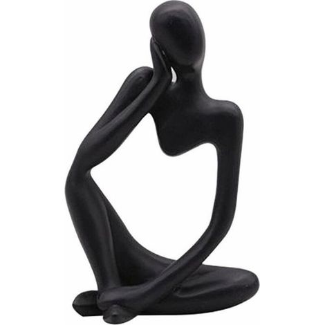 Statue Penseur - Résine - Décoration Intérieure Bureau Salon - Noir - Unité (1/4)