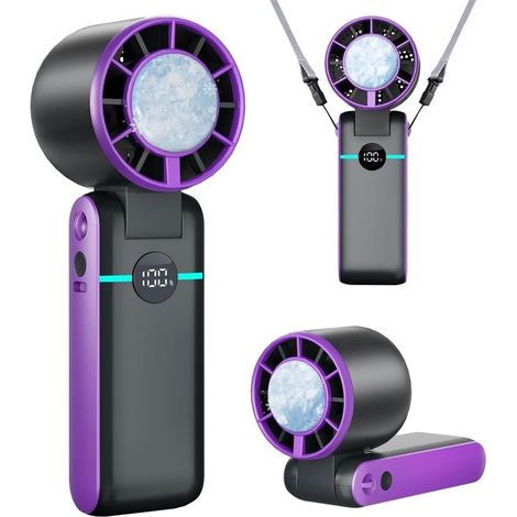 Ventilatore turbo portatile con funzione di raffreddamento a ghiaccio,Batteria ricaricabile da 5000 mAh con autonomia di 13 ore,display a LED (1/5)