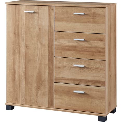 Zapatero 84 x 80 x 28 cm efecto roble 030007627 (1/4)