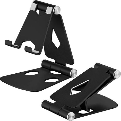 Support Téléphone - Universel Pliable avec Coussinet Silicone Antidérapant - Pour Smartphone et Tablette - Bureau Cuisine Maison - 1 Pièce (1/5)
