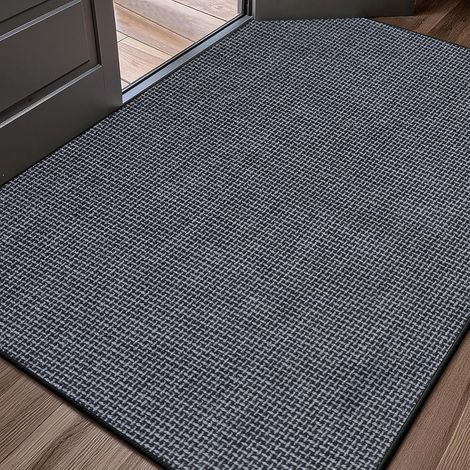 Paillasson Intérieur 80 x 120 cm, Tapis d'entrée Antidérapant et Absorbant, Paillassons Ultra-Fins et Lavables, Tapis pour Intérieur, Extérieur, Chambre, Cuisine, Entrée, Couloir (Gris) (1/5)
