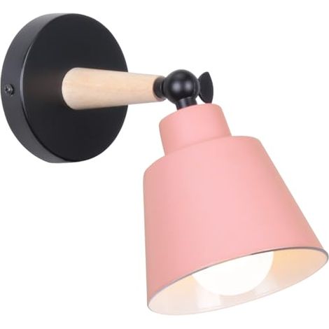 Applique murale de style industriel rétro, idéale pour les chambres, les cuisines et les salles à manger, ampoule non incluse, rose. (1/5)