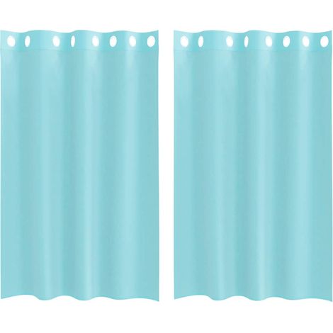 Maison Exclusive - Voile Vorhänge mit Ösen 2 Stk. Türkis (1/5)