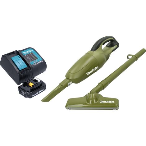 Aspiradora sin cable Makita DCL 180 SAO 18 V 0,65 l Serie Olive Outdoor Adventure + 1x batería recargable 2,0 Ah + cargador