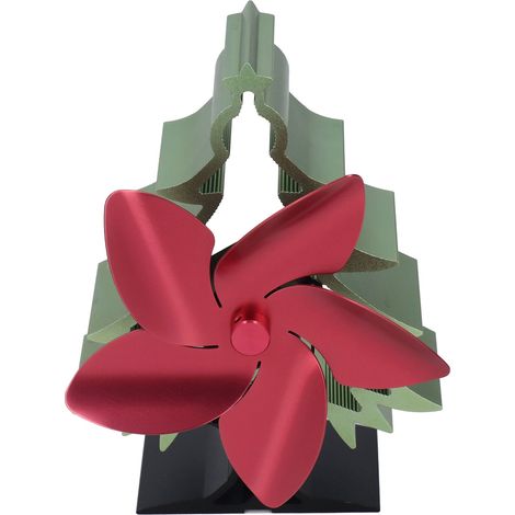 Ventilateur de poêle thermoélectrique à 5 pales, à vitesse réglable, style sapin de Noël, alimenté par la chaleur (1/5)