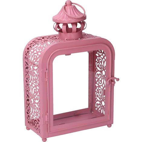 Lanterna metallo rosa cm 17x9h30 (1/2)