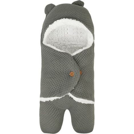 Gigoteuse automne/hiver pour nouveau-né, couverture anti-coups de pied, gigoteuse chaude pour poussette, gris clair (1/4)