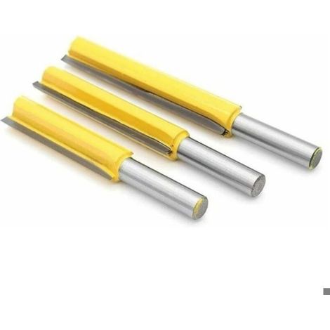Fraise Droite - 8 mm - Queue Cylindrique 12,7 mm - Longueurs 50 mm 63 mm 76 mm - Pour Bois - Lot de 3 (1/5)