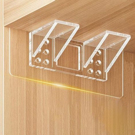 Lot de 6 étagères adhésives XL 15x7cm, chevilles murales autocollantes renforcées pour fixation solide sans perçage, supports invisibles pour étagères, patères de rangement mural robustes (1/5)