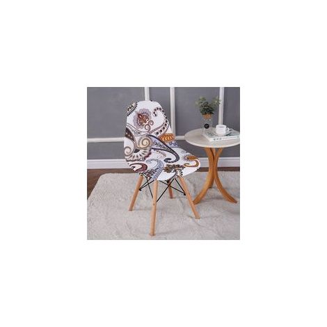 TAISHENGDA – Set di 2 coprisedie elasticizzati con motivo a conchiglia, stampa moderna, antiscivolo e antipolvere. (1/5)