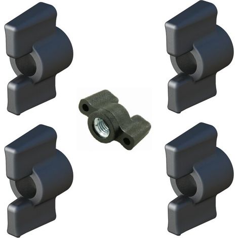– Lot de 4 écrous papillon M5 tête plastique 26mm – Insert acier galvanisé pour fixation durable – Usage professionnel et bricolage intensif (1/2)