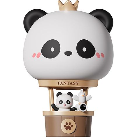Wiederaufladbares Heißluftballon-Nachtlicht, weiches und sicheres Silikon, 3 Helligkeitsstufen, Touch-Steuerung, ideal fürs Kinderzimmer, Babygeschenk (Panda)