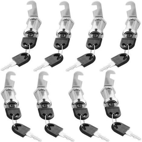 Kaelt - Serrure Batteuse Cylindre, 8PCS Serrure Boite aux Lettres avec 16 Clés Verrou de Porte pour Armoire Serrure Batteuse a Came Barillet pour Boite aux Lettres Tiroir Cabinet Bureau(16mm+20mm) (1/5)