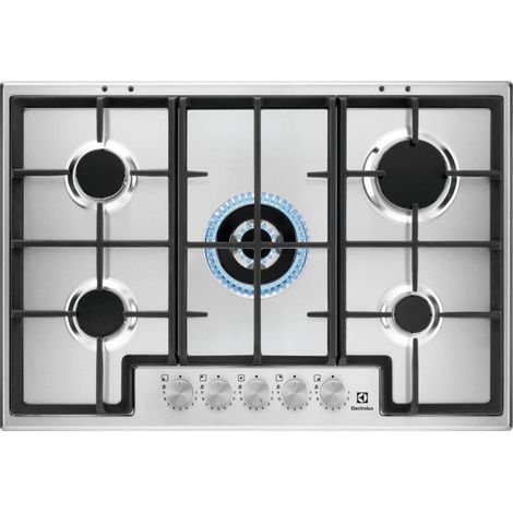 Placa de gas empotrada Electrolux EGS75362X de 5 quemadores en acero inoxidable