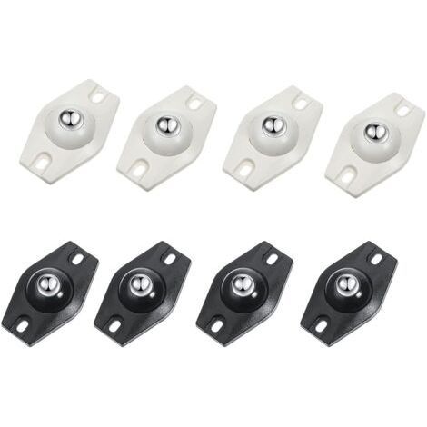 Lot de 8 Mini Roulettes Autocollantes Acier 360° - Pour Boîtes Rangement Petits Meubles Poubelles (1/5)