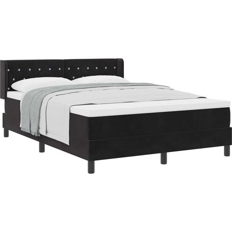 Maison Exclusive - Letto a molle con testiera Nero 200 x 160 cm Velluto (1/5)
