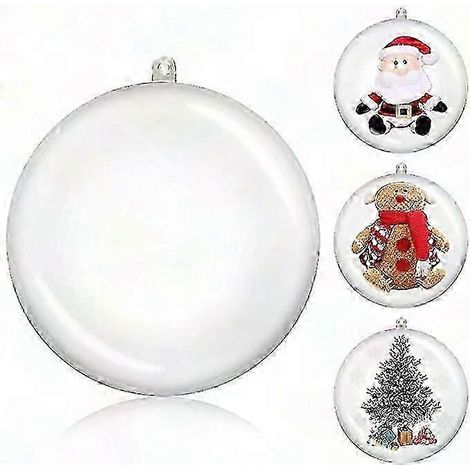 Boules de Noël transparentes à remplir, 10 boules décoratives en plastique transparent pour décorations à faire soi-même (1/5)