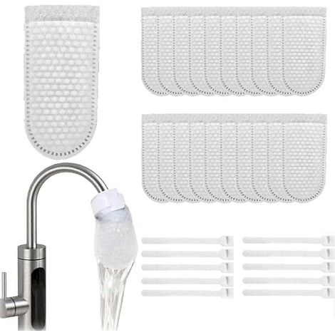50/100/200 sacs filtrants en coton pour robinet, filtre anti-éclaboussures universel pour robinet de cuisine et de salle de bain, accessoire de purification de l'eau du robinet (1/5)