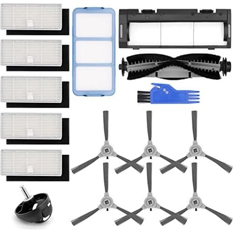 Accessoires pour Coredy R3500 R3500S, R550(R500+), R650, R600, R700-1Brosse Principale, 5 Filtres, 6Brosses Latérales, 1Filtre Primaire, 1Couverture de Brosse Principale, 1Roue avant (1/5)