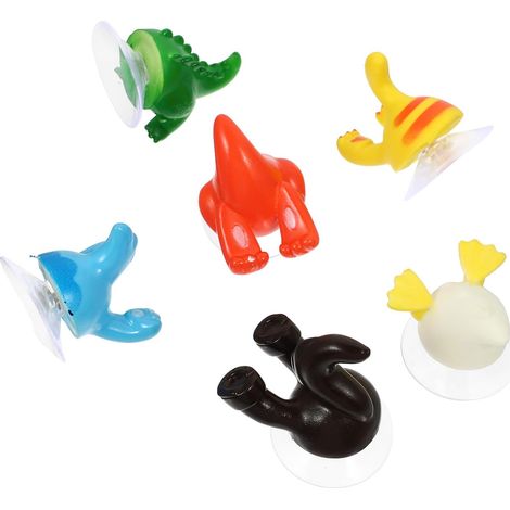 Lot de 6 crochets à ventouses en forme dos d'animaux, adhésifs pour surfaces lisses comme le (1/5)