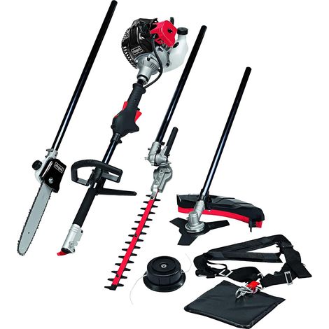 Scheppach Outil Multi-Fonctions 4en1 thermique MT33P - Coupe-bordure - Débroussailleuse - Elagueuse - Taille-haie - Puissance 1,22 CV - moteur 2 temps - Avec bandoulière et protège-hanches
