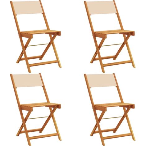 Maison Exclusive - Gartenstühle 4 Stk. Klappbar Beige Stoff und M