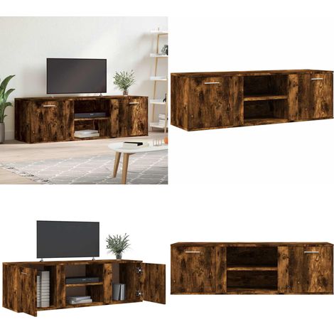 TV-Schrank Räuchereiche 120x34x37 cm Holzwerkstoff - TV Schrank - Holzwerkstoff Möbel - Wohnraum Einrichtung - Fernsehtisch - Regal - Home & Living (1/5)