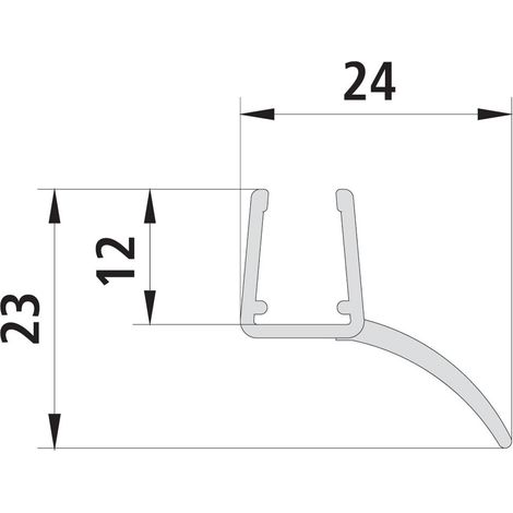 Kermi Glasabdichtung senkrecht x1, 6449, 2000mm, passend bis Serienhöhe 2000mm, 6004121