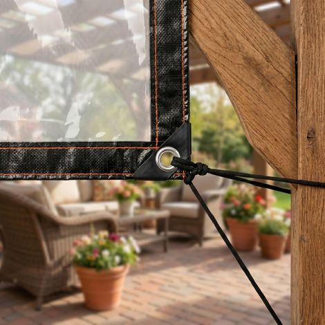 Wolketon 2 teli trasparenti impermeabili con occhielli antiruggine per giardino e terrazza, 2 × 1 m (1/5)