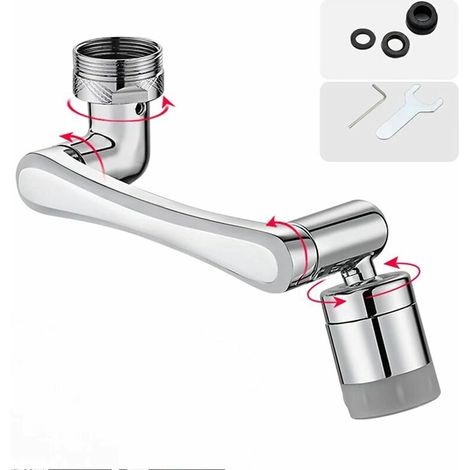 1440 Degree Rotating Multifunctional Extension Faucet, Faucet Filter Accessory, 1080°Aerator Faucet with Two Water Outlet Methods for Bathroom Kitchen (1/5)