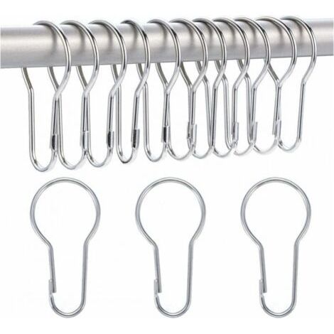 Lot de 40 anneaux de rideau de douche crochets de suspension pour le tri et l'organisation (1/5)