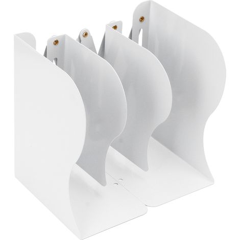 Supports-livres métalliques rétractables, design simple, durables pour livres CD magazines, usage polyvalent. (1/5)