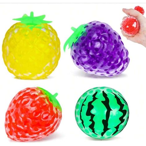 Balles anti-stress sensorielles en forme de fruits, jouets anti-stress, 1 pièce, raisins (1/4)