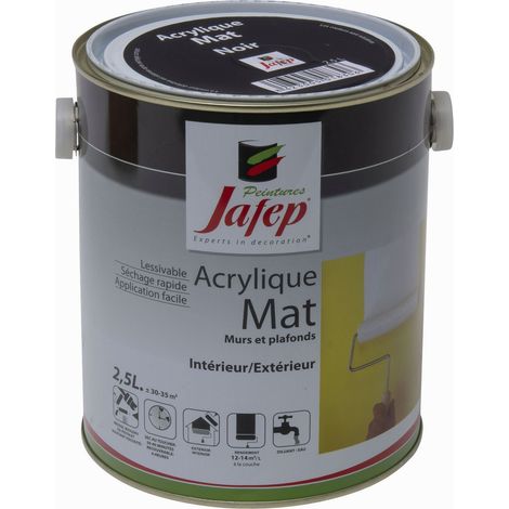 Peinture acrylique mat noir Jafep 2,5 L